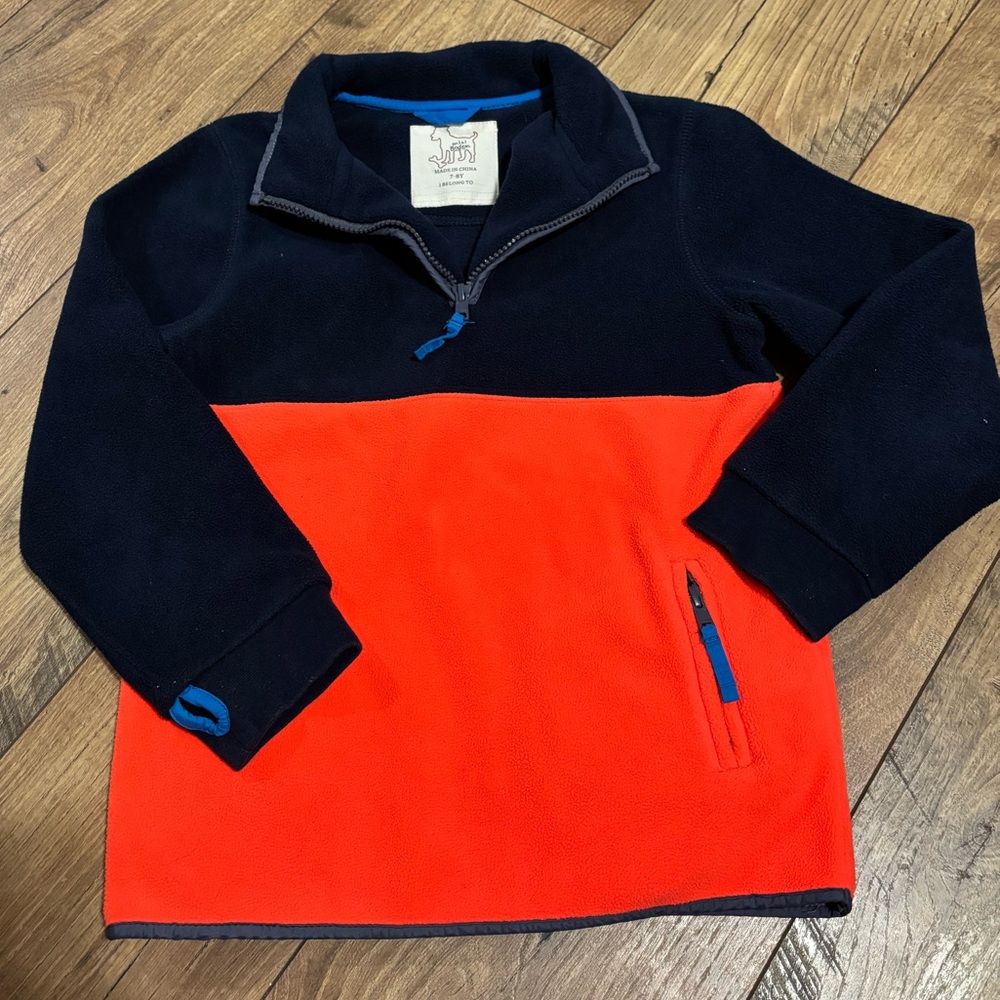 Mini Boden, boys fleece, size 7/8 kids, great condition, quarter zip